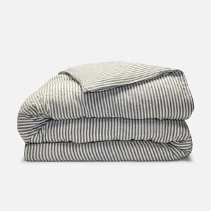 NWOT Brooklinen Washed Linen 2-Sided Duvet Cover Charcoal Chambray Full/Queen